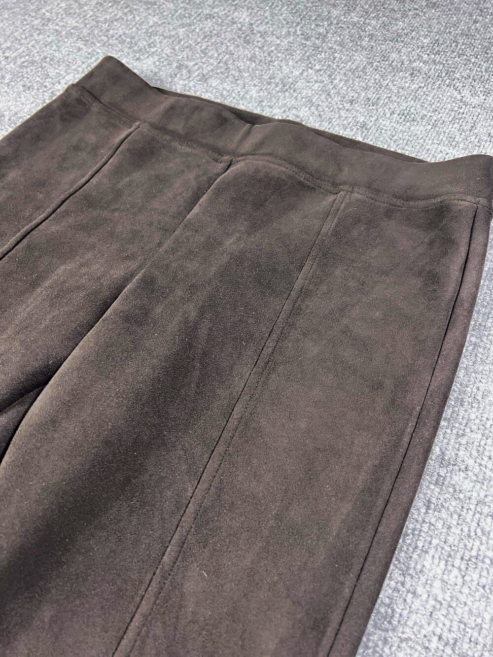 Andrew Marc Pants Faux Suede Pull On Stretch Black Womens Medium